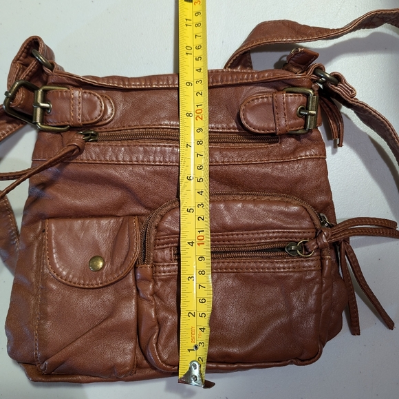 Brown Pleather Crossbody Bag - Picture 5 of 5